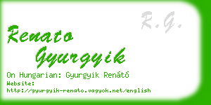 renato gyurgyik business card